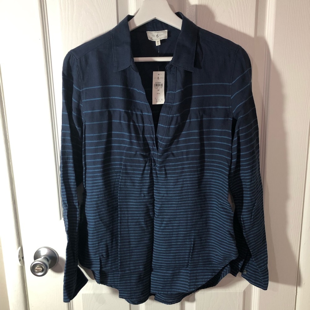 NWT Lou & Grey striped collared shirt